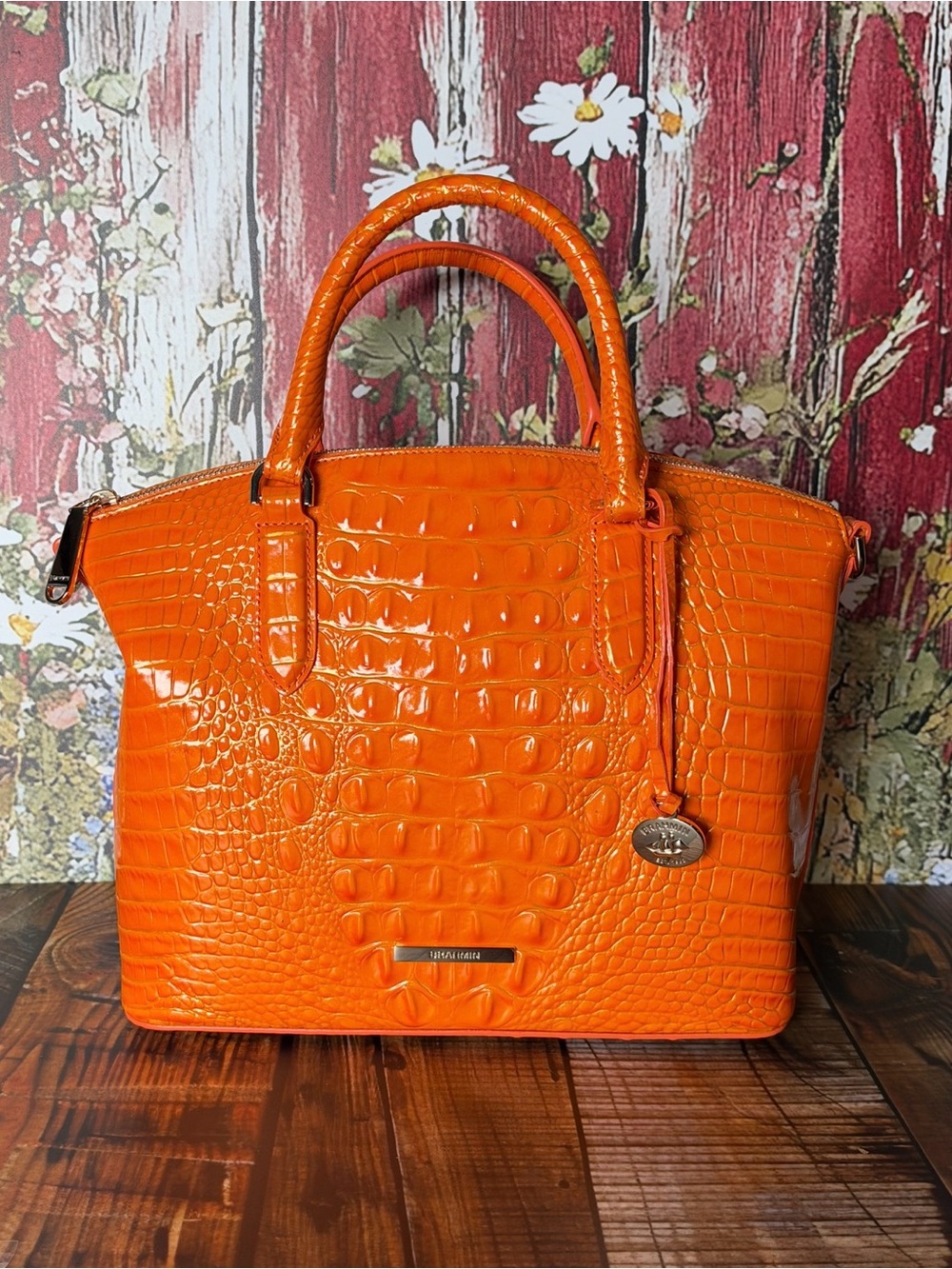 HARD TO FIND IN BRAHMIN DUXBURY MANGO ORANGE NWT FIRM $